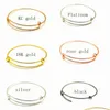 Bangle Bracciale in filo espandibile in bianco per gioielli fatti a mano Bracciali regolabili fai-da-te Realizzazione di accessori Drop Delivery Dh712