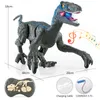 2.4G RC Dinosaur Raptor Velociraptor Simulazione Animale Telecomando Jurassic World Electric Walking Dinosaur Giocattolo per bambini Regalo