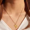 Anhänger Halsketten Trend Hip Hop Legierung Geometrische Einschichtige Halskette Einfache Kette Choker Afrika Karte Für Frauen Modeschmuck