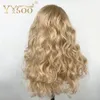 Morceaux de cheveux YYsoo 13x4 Synthétique Lace Front Blonde pour Femmes Demi Main Attachée Futura Fibre Résistante à la Chaleur Remplacement Bouclés 150 230609