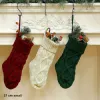 nouveau Noël Tricoté Bas Décor Festival Cadeau Sac Cheminée Arbre De Noël Ornements Suspendus Bonbons Chaussettes Rouge Vert Blanc Gris