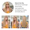 ライトブロンドの長いストレート合成ウィッグコスプレヘアウィグ