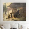 Riproduzione di opere d'arte su tela Mother Bear and Cubs di Frank Vining Smith Painting Handcrafted House Decor