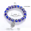 Chaîne 8Mm Turquie Evil Blue Eyes Perles Bracelets Hamsa Main Charme Bracelet Hommes Femmes Mode Bijoux Amitié Drop Delivery Dhz2W