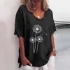 Dames T Shirts 2023 Dames Katoen Linnen Bloemen T-shirt Jonge Dames Casual Zomer V-hals Trui Korte Mouw Tuniek Tops Voor Vrouwen Vrouwelijke