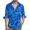 Camisas casuais masculinas Geometria abstrata Man Ice Mint Print Camisa de manga comprida Moda Harajuku Blusas Roupas gráficas de primavera Tamanho grande