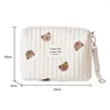 Sacs à cosmétiques matelassé sac à couches broderie momie stockage grande capacité mignon coton Portable doux chaud dessin animé forme pour bébé accessoire