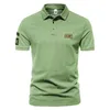 Mens Polo Estate di alta qualità di colore puro risvolto Slim Street manica corta magliette sportive all'aperto POLO Shirt 230609