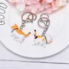 Byko Keychains Lanyards Cute Cartoon Kittens Keychain Cure Animal Key Chain Creative Cat Pendant for Women Car Keyring Purse Bag Accessories Diy Gifts