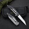 High End LUOKESI Flipper Zakmes M390 Satin Blade TC4Titanium AlloyCarbon Fiber Handvat Kogellager EDC Zakmessen Beste cadeau