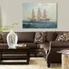 Marine Landscapes Canvas Art Clipper Ship at Sea Hand Painted Frank Vining Smith Painting for Studios Office Decor
