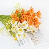 Fleurs décoratives 5pcs 50cm marguerite blanche branche de fleurs en soie artificielle bouquet décoration de mariage saint valentin maison jardin bricolage faux accessoire