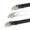 Cinture Cintura da donna in pelle Y2k Moda Fibbia a fiamma geometrica Jeans Vita nera Cinturino da donna vintage Accessori da uomo