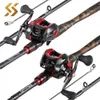 Rod Reel Combo Sougayilang Hengels en Rollen 3.3LB Max Drag Baitcasting Caas De Pescar Kit Geschikt voor Zoetwater 230609