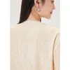 Blouses femme SHUCHAN Blusa Feminina soie naturelle femmes hauts et broderie manches trois quart coupe ample Blusas De Mujer