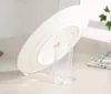 Chevalet de présentoir en plastique acrylique transparent réglable en deux parties avec crochets