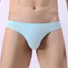 Onderbroek Heren Slipje Traceless Ice Silk Premium Sexy Boxer Heren Bikini Ondergoed Slips Gestreepte Lage Taille Comfortabel Een stuk