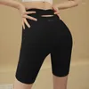 Aktiv shorts korsa midja yoga kvinnor naken känsla gym sommar fitness sport leggings som kör cykelträning knälängd byxor