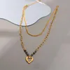 Pendant Necklaces Waterproof And Anti-fading Stainless Steel Luxury High-end 18K Real Gold Plated Natural Stone Necklace Ladies Jewelry Acce