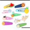 Hair Clips Barrettes Korean Cute Fruit Vegetable Hairpin Bee Candy Sweet Daisy Flower Clip Bangs Accessories Hairwear Jewelry Drop Dhvnj