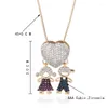 Pendant Necklaces Heart Boy And Girl Multicolor Cubic Zirconia Fashion