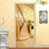 Bakgrundsbilder PO TAPPAR 3D Golden Trappar väggmålningar El Living Room Door Sticker Modern Spatial Expansion PVC Wall Papers Papel de Parede