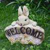 Garden Decorations Cartoon animal bunny welcome sign balcony outdoor garden villa courtyard decoration ornaments garden lawn backyard pavilion 230609