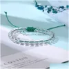 Beaded Fashion Clear Crystal Bead Bracelet 8Mm Glass Transparent Quartz Loose Braided Friendship For Women Jewelry Drop Delivery Brac Dhikl