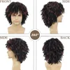 Perruques synthétiques pour hommes cheveux courts perruque bouclée avec frange perruque naturelle coiffure afro mâle brun perruque Halloween Costume Wigsfactory