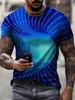 New Men's T shirt Tee Graphic Optical Illusion 3D Round Neck Green Blue Purple Pink Yellow 3D Print Plus Size Daily Short Sleeve Clothing Apparel Basic