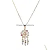 Pendentif Colliers Mode Dream Catcher Collier Pour Femmes Lady Haute Qualité Colorf Zircon Plume Charme Bijoux Drop Delivery Pendan Dhqw1