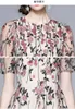 Повседневные платья 2023 Новое летние вышивающие платья Женщины с коротким рукавом цветочный наклад