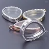 Charms WZNB Glass Living Memory Locket Transparent Waterdrop Po Frame Pendant For Jewelry Making Necklaces Accessories