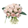 Kwiaty dekoracyjne 18pcs/działka sztuczna róża ślub ślubny ślubny jedwabny kwiat na domowe przyjęcie świąteczne dekoracja fałszywa roślina