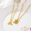 Chains 2023 Fashion Gold Color Charms Necklace Pendant Metal A-Z Letters For Women Jewelry Stylish Cut Single Necklaces Love Gifts