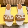 Designer Women Flat Sandals Summer Beach Leather Slippers Colorful Letter Ladies Flip Flops