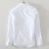 Camicie casual da uomo Camicia di cotone 2023 Primavera ed estate Uomo Cartone animato Orso Ricamo Moda coreana Manica lunga Sottile bianco Top