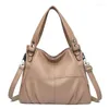 Avondtassen Hoge Kwaliteit Zachte Lederen Handtassen Voor Vrouwen 2023 Vintage Vrouwen Schouder Messenger Bag Luxe Grote Capaciteit Vrouwelijke sac A