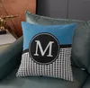 Designer Pillow Home Luxury Linen Pillowcase Living Room Pillows Sofa Cushion Decorative Pillows Cotton Letter H Car Cushion Decor