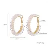 Boucles d'oreilles cerceau perles de verre pour femmes cuivre cercle femme boucle d'oreille mode fête mariage bijoux Pendientes Mujer 2023