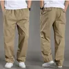 Männer Hosen Beiläufige Lose Baumwolle Cargo Männer Plus Größe Elastische Taille Feste Hosen Marke Multi-Tasche Outdoor Jogginghose Kleidung