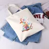 Boodschappentassen Vrouwen Canvas Schoudertas Mode Vlinder Serie Tote Shoppers Eco Organizer Grote Handtassen Opvouwbare Boodschappentas