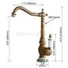 Kitchen Faucets Antique Retro Brass Faucet Bathroom Sink 360 Rotatable Cold Basin Mixer Tap Tnf510