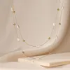 Choker Mafisar Luxury Pearl Shell Necklace For Elegant Women Gold Color 316L Stainless Stell Chain Femme Bijoux
