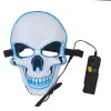 UPS Halloween Christmas Skeleton LED -masker Ljus upp Maskterror Cosplay Scary Masks Diy Mask Glow Partys Supplies Wholesale 6.11