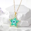 Colorful Star Turkey Evil Eye Necklace For Women Lucky Blue Eye Clavicle Choker Necklace