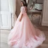 Girl Dresses Luxury Flower For Weddings Tulle Appliques Sparkly Sequins Beaded Kids Pageant Gowns Birthday