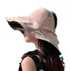 Berets Fisherman Hat Summer Han Edition Outdoor Leisure Women's Color Bowknot Beach Sun est empêché de se prélasser au visage