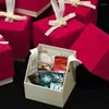 Papel de regalo 5 uds caja de terciopelo francés boda caramelo fiesta Favor decoración bolsa Chocolate Color champán de mano