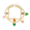 Collane con ciondolo Vedawas Trend Collana a catena in metallo a doppio strato con stella a forma di cuore a forma di cuore per le donne Gioielli di San Valentino